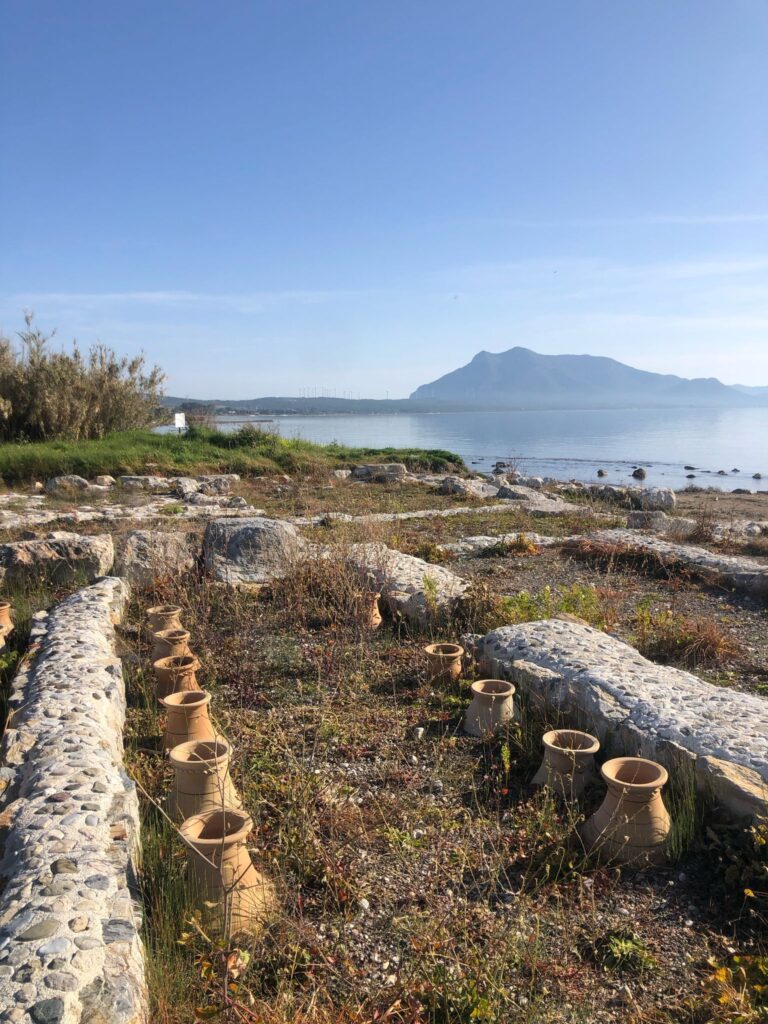 Wine storage amphora at Greek ruins